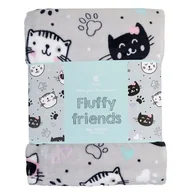 Koce - Koc Fluffy Friends 150 x 200 cm jasny szary - miniaturka - grafika 1