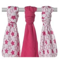 Akcesoria do karmienia - XKKO Bambusowe pieluchy XKKO BMB 70x70 - Little Stars Magenta MIX BMB070038 - miniaturka - grafika 1