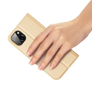 Dux Ducis Skin Pro kabura etui pokrowiec z klapką iPhone 14 Max złoty - Etui i futerały do telefonów - miniaturka - grafika 6