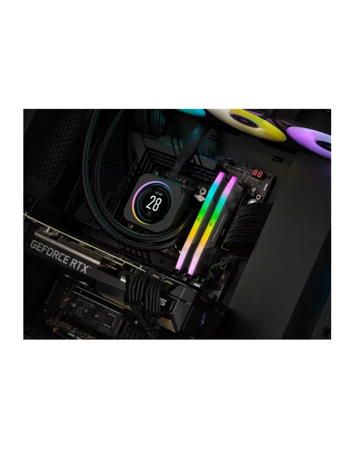 CORSAIR VENGEANCE RGB 96GB 2x48GB DDR5 6800MT/s DIMM Unbuffered 40-50-50-110 Std PMIC XMP 3.0 Black Heatspreader 1.4V