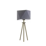 Lampy stojące - Lampka nocna LYSNE Soveto, 60 W, E27, stalowa/złota, 50x23 cm - miniaturka - grafika 1