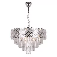 Lampy sufitowe - Kaja Toscana Gold lampa wisząca 8x40W srebrny/kryształ K-8173 - miniaturka - grafika 1