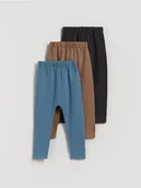 Spodenki dla niemowląt - Reserved - Bawełniane legginsy 3 pack - jasnoniebieski - miniaturka - grafika 1