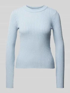Bluzka z długim rękawem o kroju slim fit z dzianiny z wiskozy model ‘CHRISTA’ - Bluzki damskie - miniaturka - grafika 1