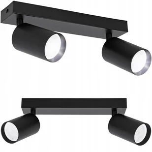 Lampa sufitowa kinkiet spot oprawa halogenowa GU10 Czarna ruchoma natynkowa - Lampy sufitowe - miniaturka - grafika 1