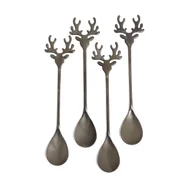 Zestawy sztućców - Zestaw REINDEER łyżeczek czarnych, 4 szt., 13 cm HOMLA - miniaturka - grafika 1