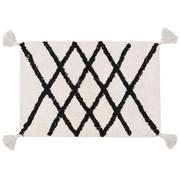 Dywaniki łazienkowe - Kremowo-czarny dywanik łazienkowy w kratkę, bawełniany 60x40 cm Uniwersalny - miniaturka - grafika 1