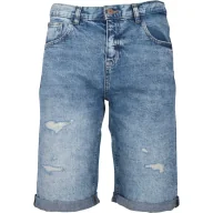 Spodnie i spodenki dla chłopców - Guess Jeansowe szorty Regular Fit z dodatkiem lnu - miniaturka - grafika 1