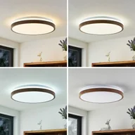 Lampy sufitowe - Lindby Faustina lampa sufitowa LED, brązowa - miniaturka - grafika 1