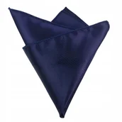 Krawaty i muchy męskie - Poszetka męska w drobną kratkę - granatowa - miniaturka - grafika 1