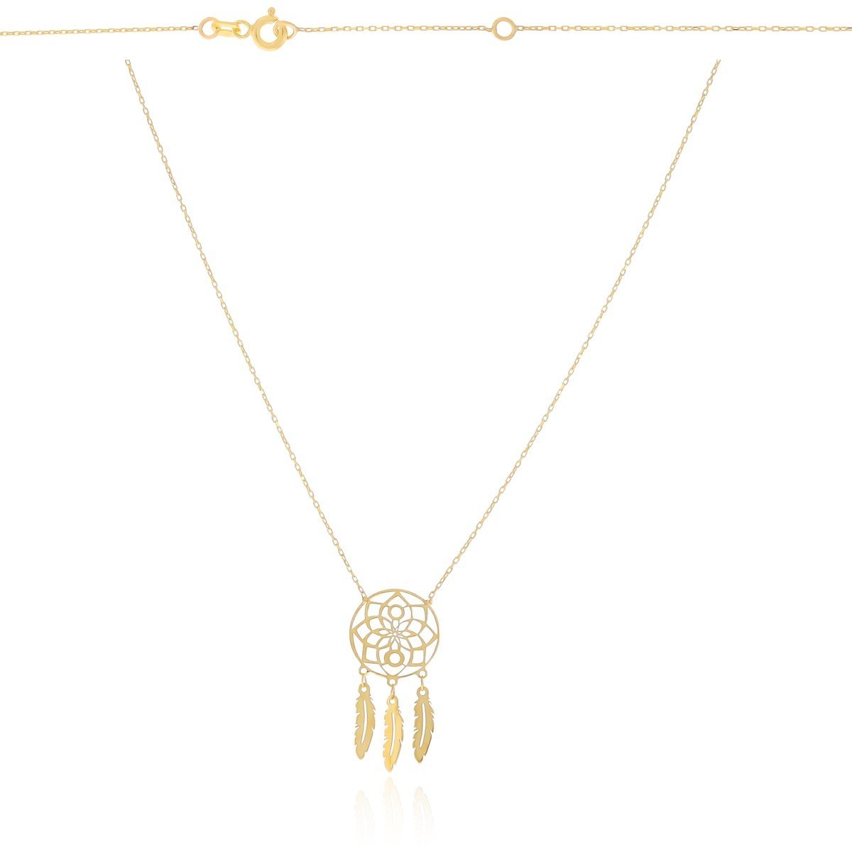 Złoty naszyjnik celebrytka łapacz snów pr. 585