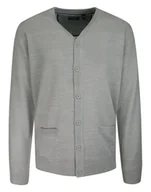 Swetry męskie - Sweter Szary Zapinany na Guziki, Kardigan Elegancki, z Kieszonkami -BRAVE SOUL - Brave Soul - miniaturka - grafika 1