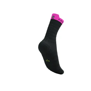 COMPRESSPORT Skarpetki do biegania PRORACING SOCKS V4 ULTRALIGHT RUN HIGH black/safe yellow/neo pink - Skarpetki sportowe męskie - miniaturka - grafika 5