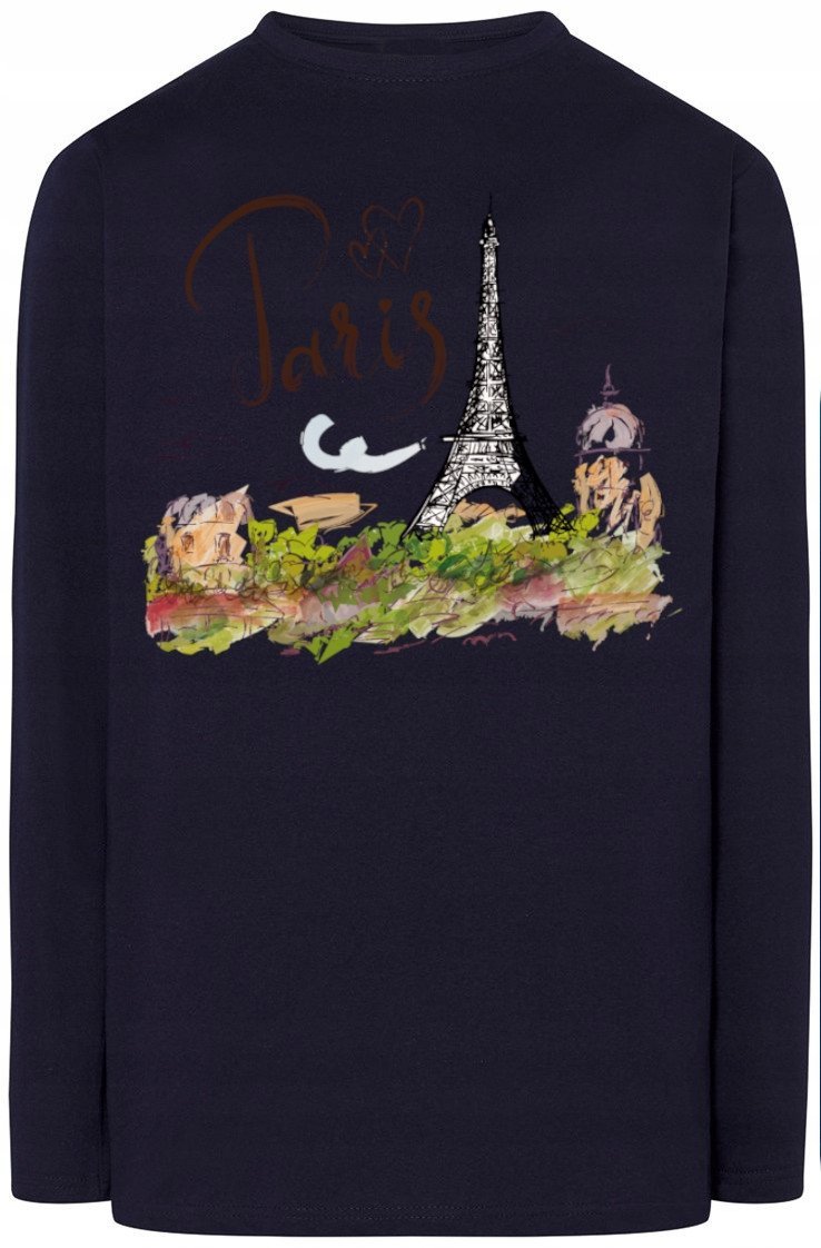 Paryż WIeża Eiffla Longsleeve Nadruk r.3XL