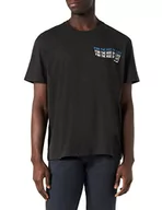 Koszulki męskie - Wrangler Koszulka męska z hasłem t-shirt, Washed Black, Large, Washed Black, L - miniaturka - grafika 1