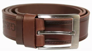 Pasek Skórzany Arucce (PL) Tłoczony Napis "W&ROGERS" Skóra Naturalna EXTRA 40 mm CZEKOLADOWY - Paski - miniaturka - grafika 5