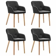 Krzesła - vidaXL Krzesła do jadalni, 4 szt., ciemnoszare, tkanina i lity dąb - miniaturka - grafika 1