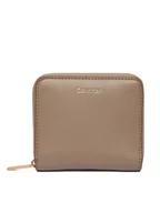 Portfele - Calvin Klein Portfel Foil Logo Medium Zip Around LV04F1120G Beżowy - miniaturka - grafika 1