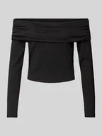 Bluzki damskie - Bluzka z długim rękawem i dekoltem carmen model ‘ROMA’ - miniaturka - grafika 1