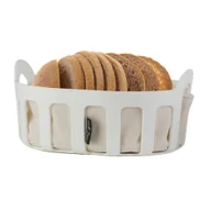 Inne naczynia kuchenne - Vialli Design Koszyk na pieczywo z wkładem bawełnianym Livio biały 29866 - miniaturka - grafika 1