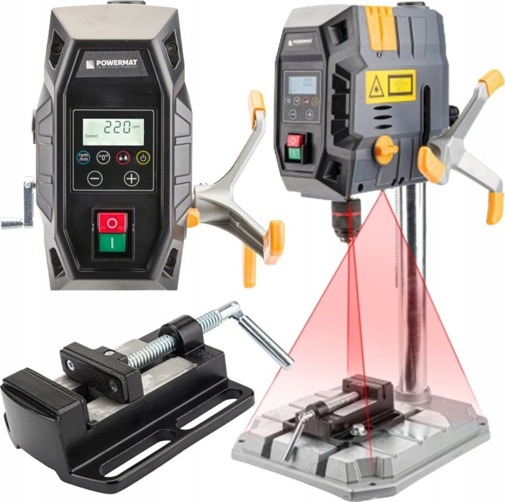 Powermat PM-WS-1000M PRECYZYJNA WIERTARKA STOŁOWA KOLUMNOWA LASER + LCD