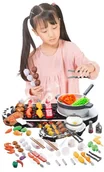Zabawki AGD - Mała Kuchnia dla Dzieci GRILL PIEC AGD Garnki Jedzenie Warzywa Szaszłyki - miniaturka - grafika 1