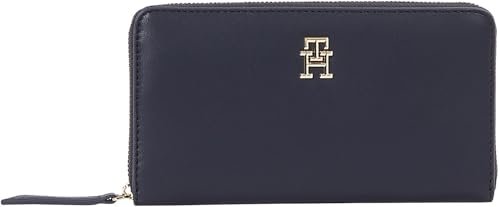 TOMMY HILFIGER Damski portfel TH LOGOTAPE LRG ZA AW0AW17266 Zip Around Wallet, NIEBIESKI (Space Blue), OS, Niebieski (Space Blue), OS