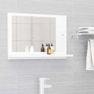 vidaXL Lumarko Lustro łazienkowe, białe, 60x10,5x37 cm, płyta wiórowa 804562 - Lustra - miniaturka - grafika 1