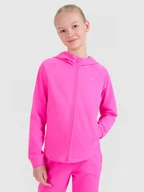 Bluzy dla dziewczynek - 4F Bluza sportowa rozpinana z kapturem dziewczęca - różowa 158/164 (12-14 lat) - miniaturka - grafika 1