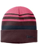 Czapki damskie - Jack Wolfskin Czapka beanie "Stripy" w kolorze różowo-czerwonym - miniaturka - grafika 1