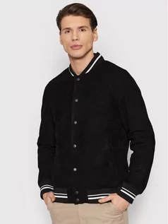 Kurtki męskie - Selected Homme Kurtka skórzana Air 16085912 Czarny Regular Fit - grafika 1