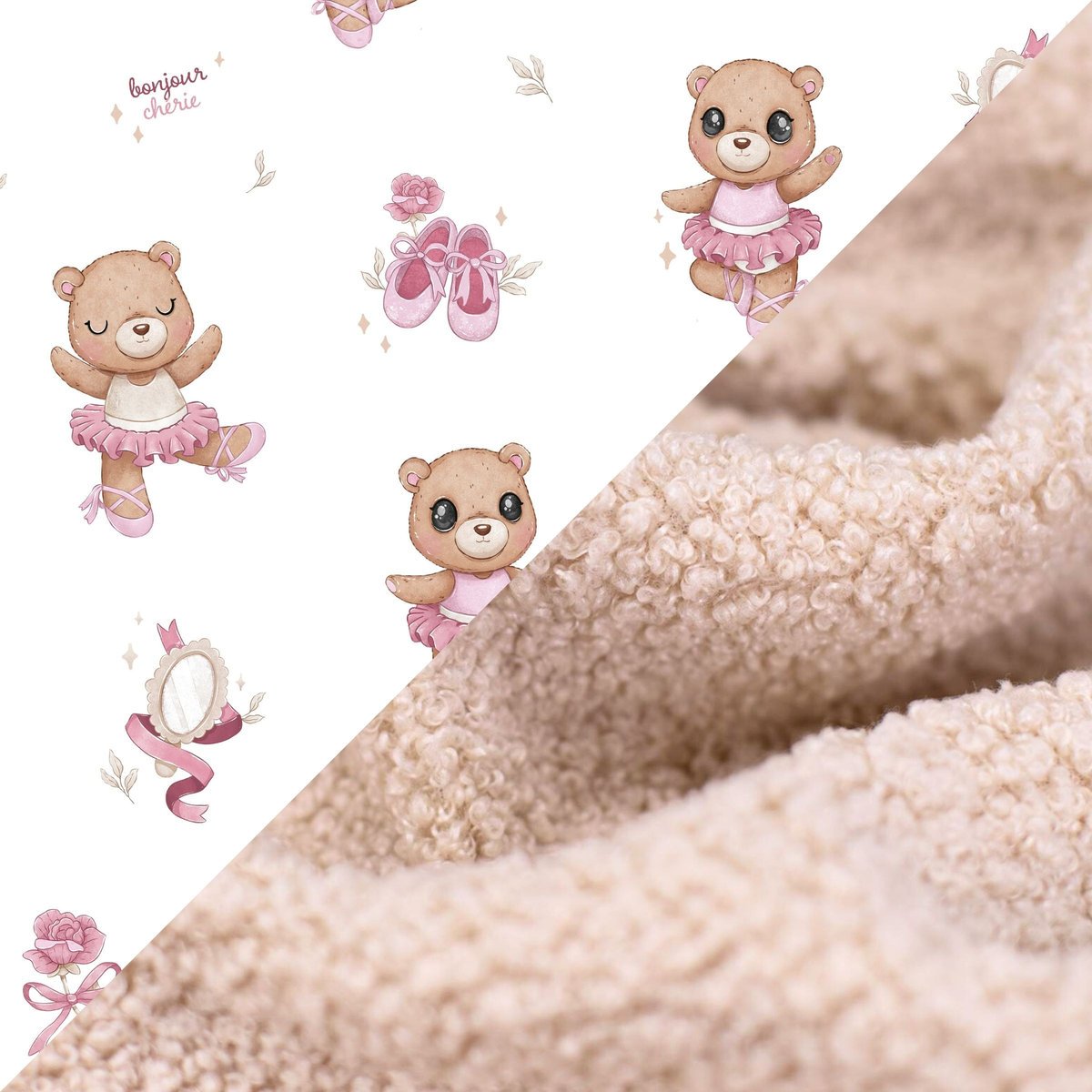 Kocyk Średniaka bawełna&boucle 75x100 cm Ballerina