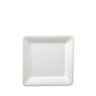 Papstar Papierowy jednorazowy talerz prostokątny , biały "pure" (50 sztuk), wykonany z trzciny cukrowej  15,5 x 15,5 cm, wymiary wewnętrzne: 10,5 x 10,5 cm, 6,4 cm głębokości, idealnie nadaje się na im 82452 - Naczynia i sztućce jednorazowe - miniaturka - grafika 1