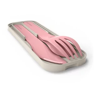 Monbento Monbento Pocket Color Pink Blush 4 Szt Różowy Komplet Sztućców Podróżnych Na 1 Osobę Plastikowy - Zestawy sztućców - miniaturka - grafika 1
