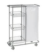 Wózki kuchenne - Wenko Wielofunkcyjny wózek Slim, srebrny - miniaturka - grafika 1