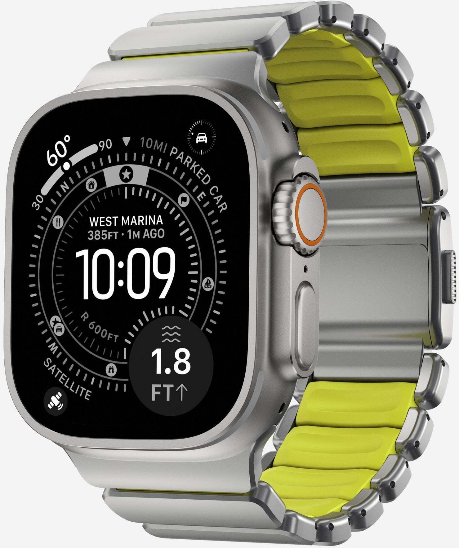 NOMAD Stratos Band - tytanowa bransoleta do Apple Watch 49mm z FKM natural titanium, volt FKM