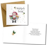 Kartki okolicznościowe i zaproszenia - Kartka świąteczna Boże Narodzenie karnet - kwadratowa - mikołaj - miniaturka - grafika 1