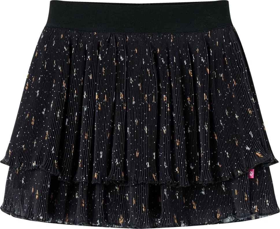 vidaXL Spódniczka dziecięca z warstwową falbaną, czarna, 140