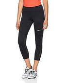 Legginsy - Nike Damskie legginsy treningowe 3/4 Fly Victory Crop czarny czarny/biały XL - miniaturka - grafika 1