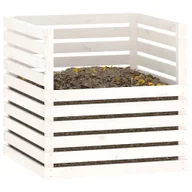Kompostowniki - Biały kompostownik ogrodowy z drewna sosnowego E7-D87 - miniaturka - grafika 1