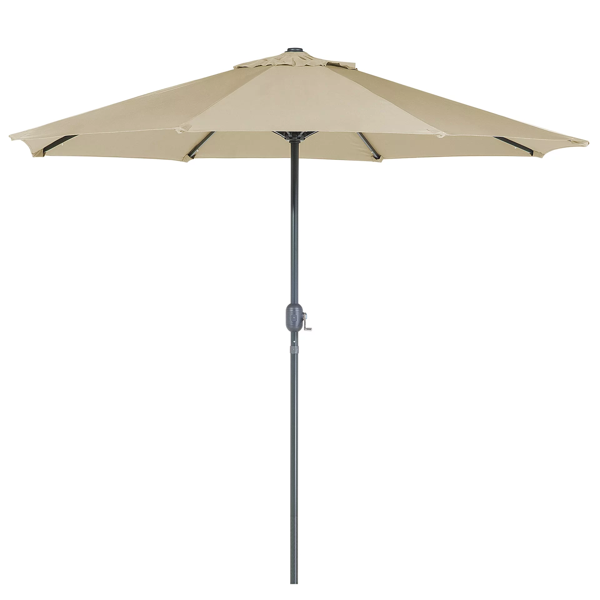 Beliani Parasol ogrodowy LED  266 cm brązowoszary RAPALLO