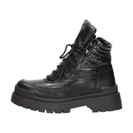 Botki damskie - Czarne trapery damskie zimowe Sergio Leone Sn110 - miniaturka - grafika 1