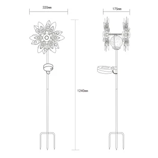 Globo Lampa solarna LED 36578, szpikulec do ziemi, rdzawobrązowy, metal, szkło - Lampy ogrodowe - miniaturka - grafika 1