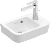 Umywalki - Villeroy & Boch O.novo Umywalka wisząca mała 36x25 cm z otworem na baterię po prawej stronie z przelewem weiss alpin 43433601 - miniaturka - grafika 1