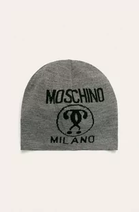 Moschino czapka wełniana kolor szary wełniana - Czapki damskie - miniaturka - grafika 1