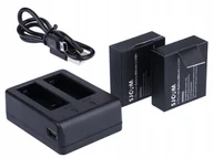 Baterie i akcesoria - Ładowarka podwójna SJCAM +2x Bateria SJ4000 SJ5000 - miniaturka - grafika 1