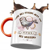 Kubki - Kubek Pomarańczowy z Foką Foczką Foczunią Prezent z Nadrukiem ze Zdjęciem + Opakowanie na prezent (wzór 04) - miniaturka - grafika 1