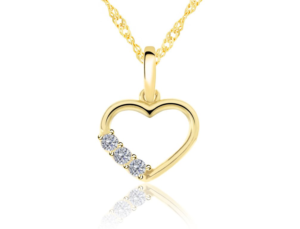 PIĘKNA ZŁOTA ZAWIESZKA SERCE Z CYRKONIAMI 333
