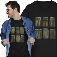 Koszulki męskie - Koszulka Słoiki Kiszone Ogórki Kiszonki Retro Vintage Wieś Śmieszny T-shirt - miniaturka - grafika 1