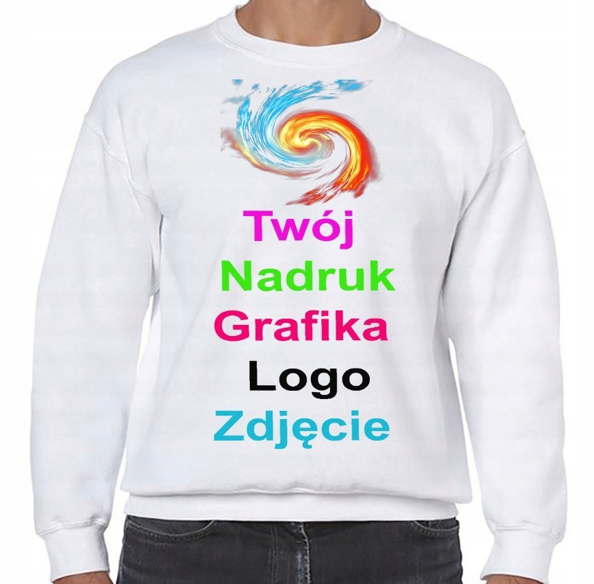 Gładka Bluza Dresowa Unisex z WŁASNYM NADRUKIEM